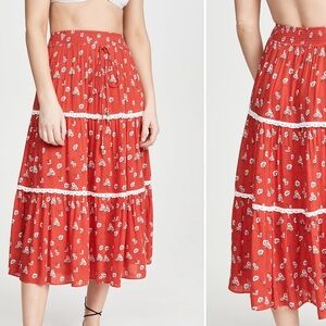 Playa Lucila Floral Crop Top M and Skirt M